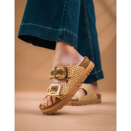 Leon parafa arany színű biopapucs