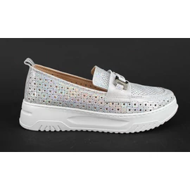 Via Roma ezüst színű női lyukacsos cipő