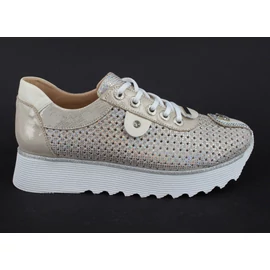 Via Roma arany színű női lyukacsos cipő