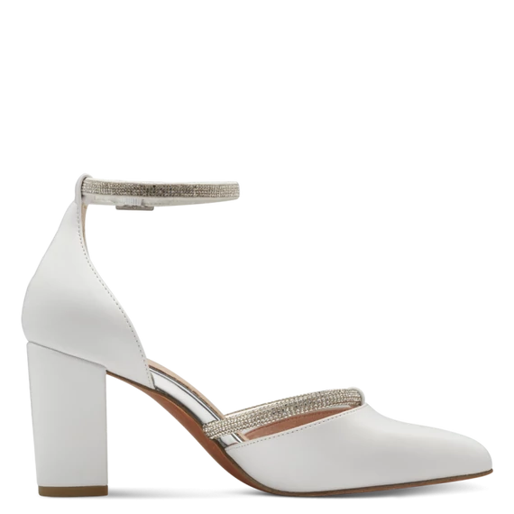 Marco Tozzi fehér menyasszonyi cipő 